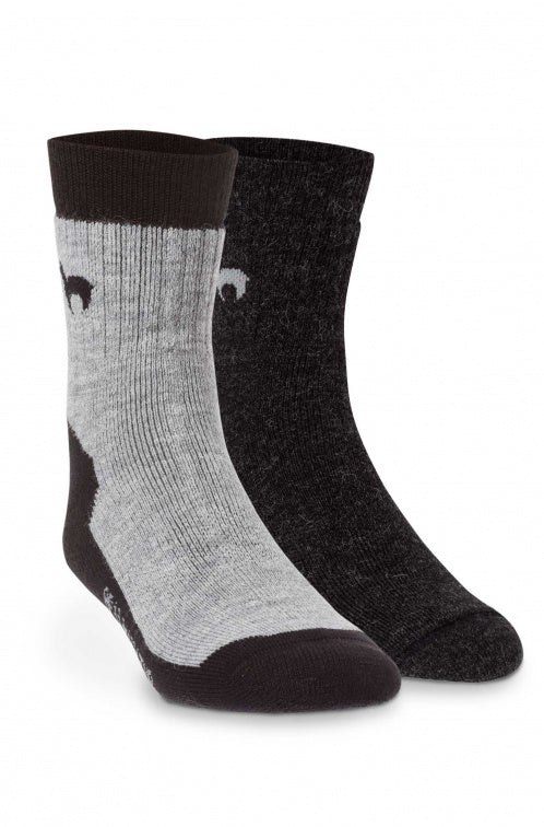 Alpaka Trekking-Socken schwarz-grau-anthrazit